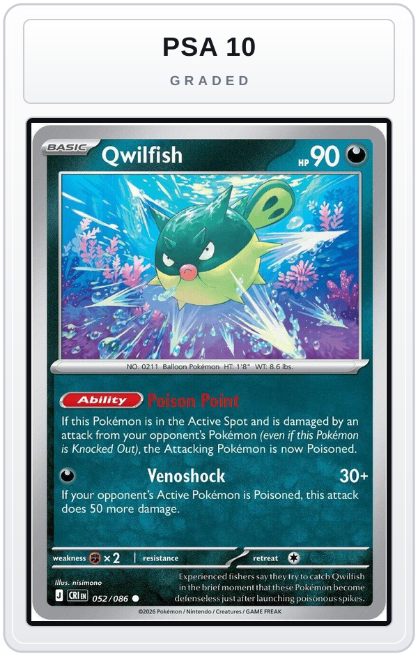 Graded - Qwilfish — PSA 10 graded overlay