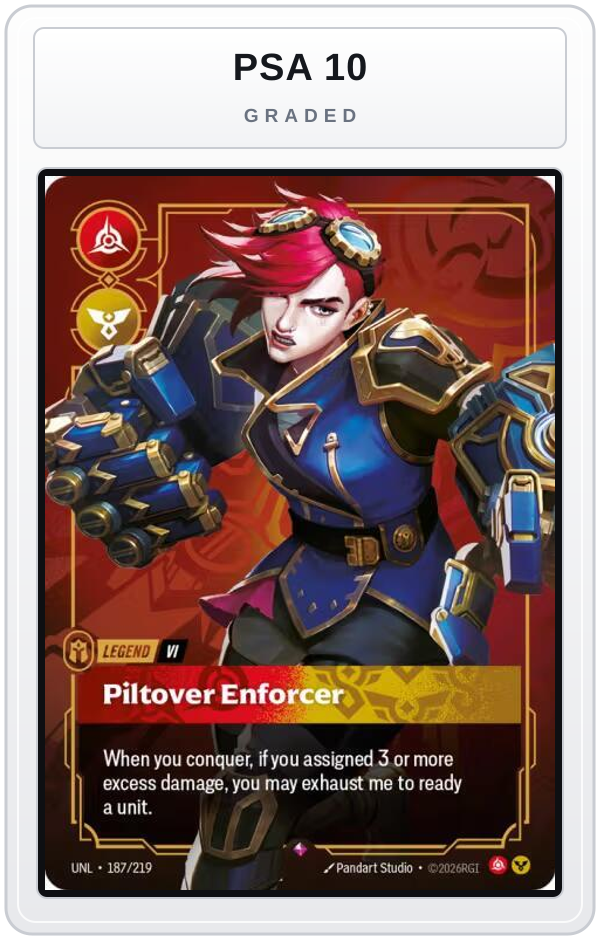 Graded - Vi - Piltover Enforcer — PSA 10 graded overlay