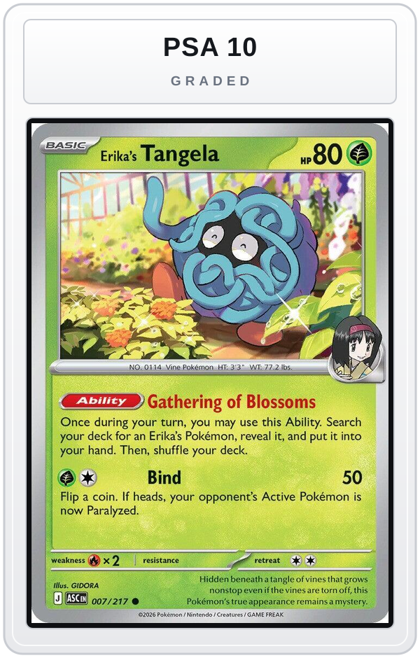 Graded - Erika's Tangela - 007/217 — PSA 10 graded overlay