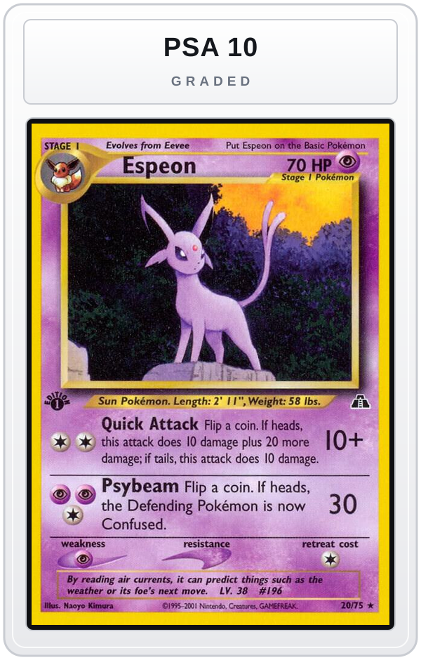 Graded - Espeon (20) — PSA 10 graded overlay