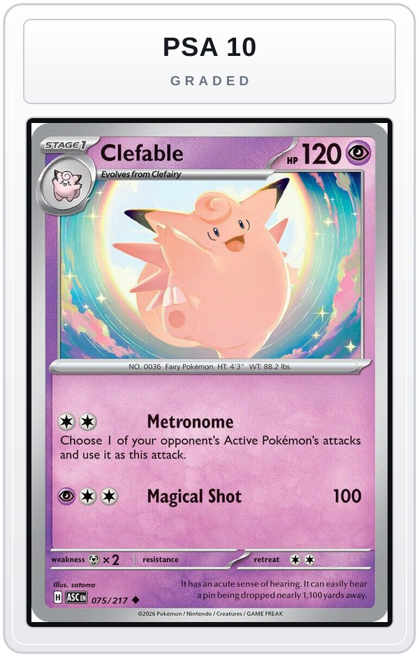 Graded - Clefable — PSA 10 graded overlay