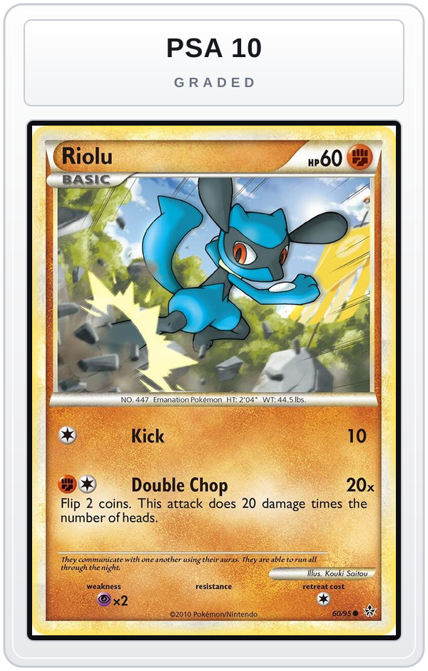 Graded - Riolu — PSA 10 graded overlay