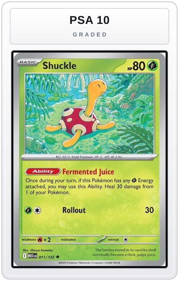 Graded - Shuckle - 011/132 — PSA 10 graded overlay