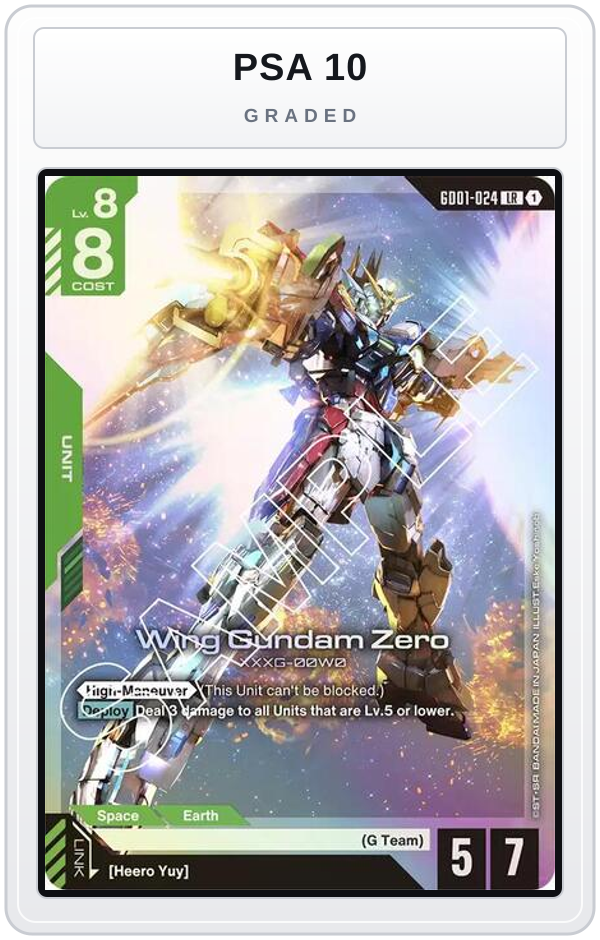Graded - Wing Gundam Zero — PSA 10 graded overlay