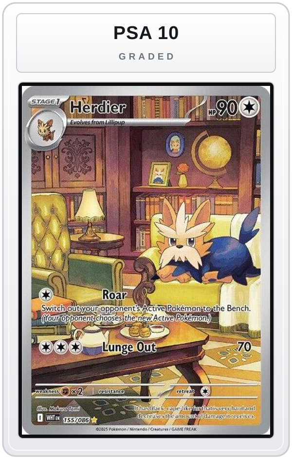 Graded - Herdier - 155/086 — PSA 10 graded overlay