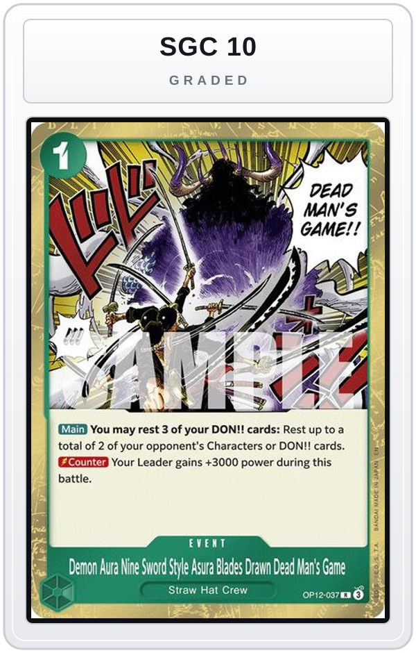 Graded - Demon Aura Nine Sword Style Asura Blades Drawn Dead Man's Game — SGC 10 graded overlay