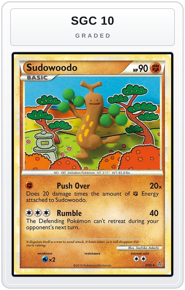 Graded - Sudowoodo — SGC 10 graded overlay