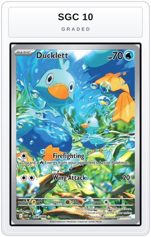 Graded - Ducklett - 109/086 — SGC 10 graded overlay