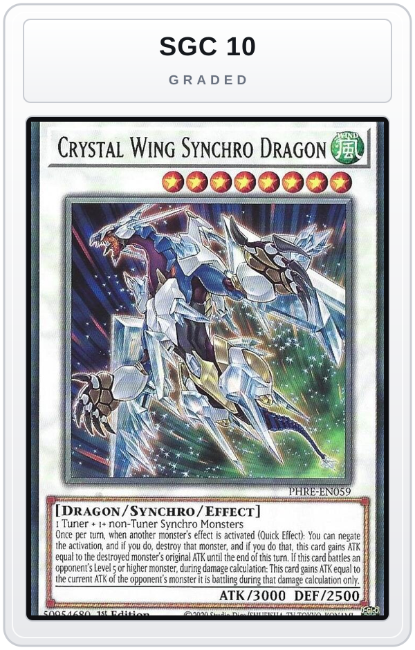 Graded - Crystal Wing Synchro Dragon — SGC 10 graded overlay