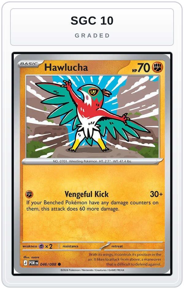 Graded - Hawlucha — SGC 10 graded overlay