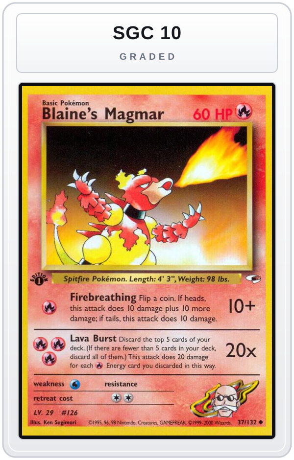 Graded - Blaine's Magmar — SGC 10 graded overlay