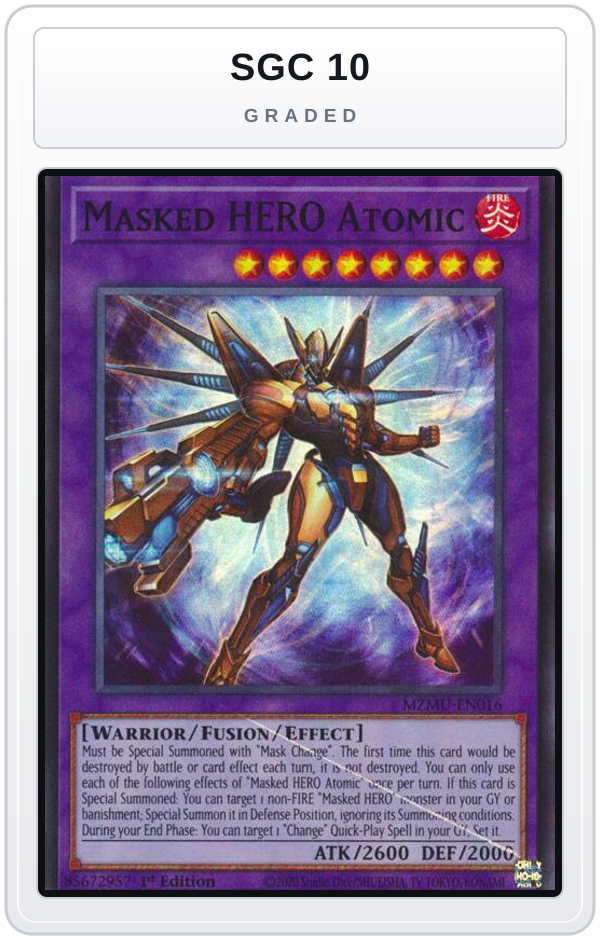 Graded - Masked HERO Atomic — SGC 10 graded overlay