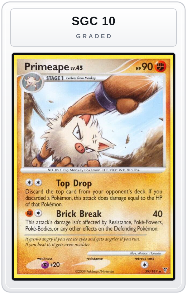 Graded - Primeape — SGC 10 graded overlay