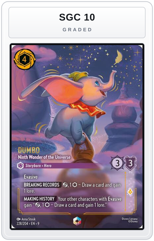 Graded - Dumbo - Ninth Wonder of the Universe (Enchanted) — SGC 10 graded overlay