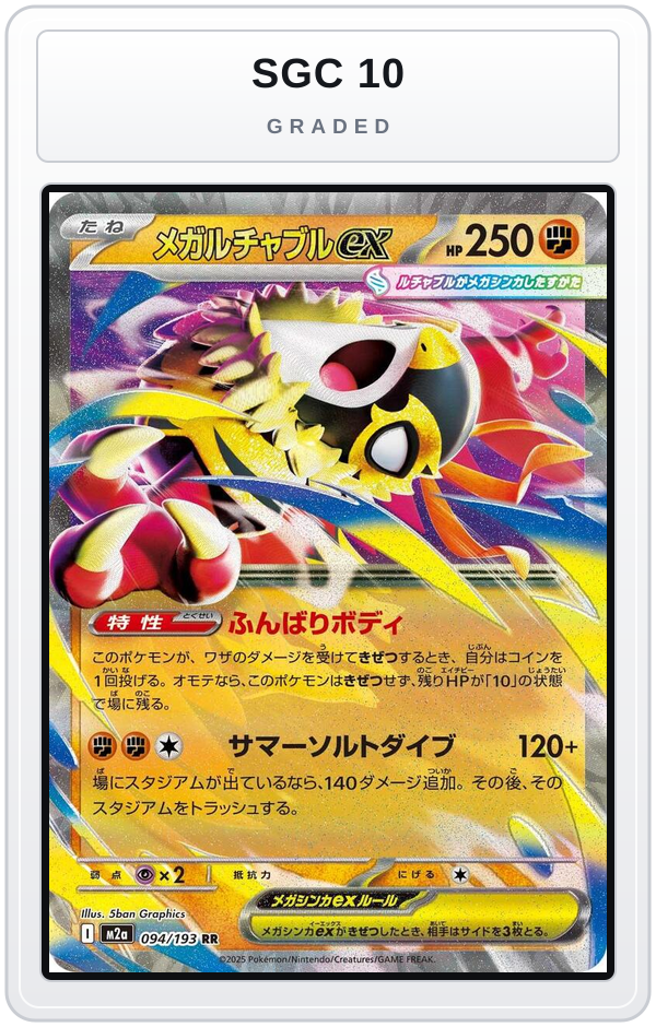 Graded - Mega Hawlucha ex - 094/193 — SGC 10 graded overlay