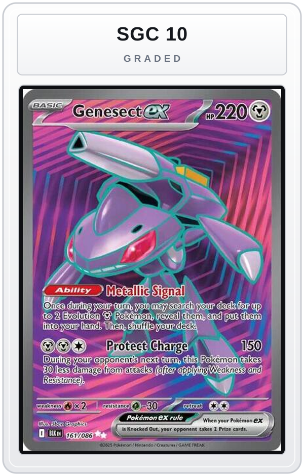 Graded - Genesect ex - 161/086 — SGC 10 graded overlay