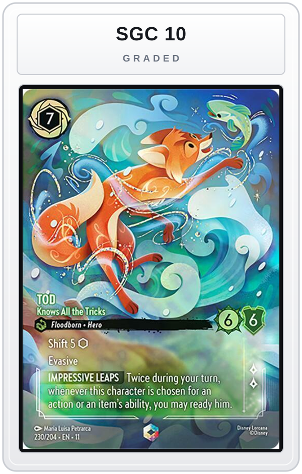 Graded - Tod - Knows All the Tricks (Enchanted) — SGC 10 graded overlay