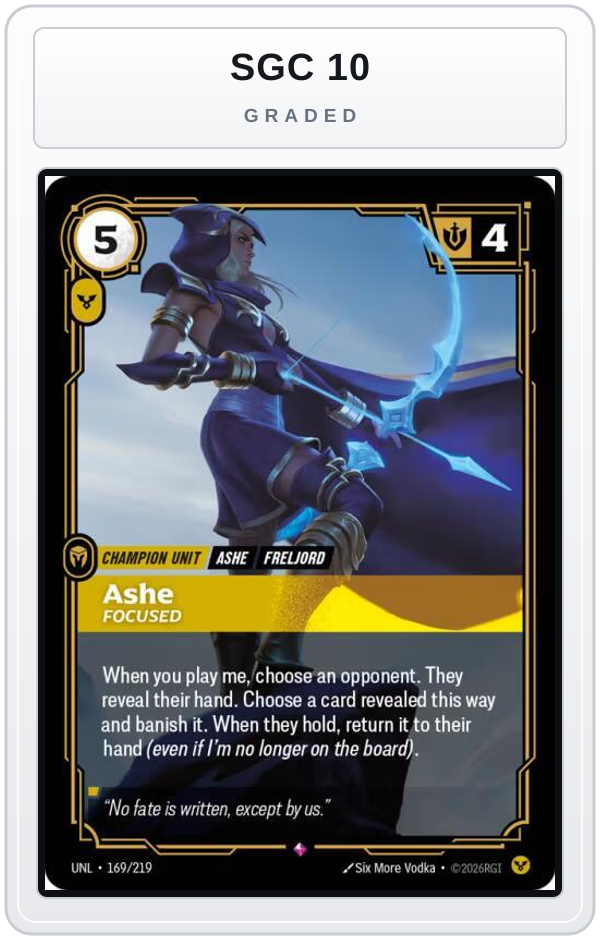 Graded - Ashe - Focused — SGC 10 graded overlay