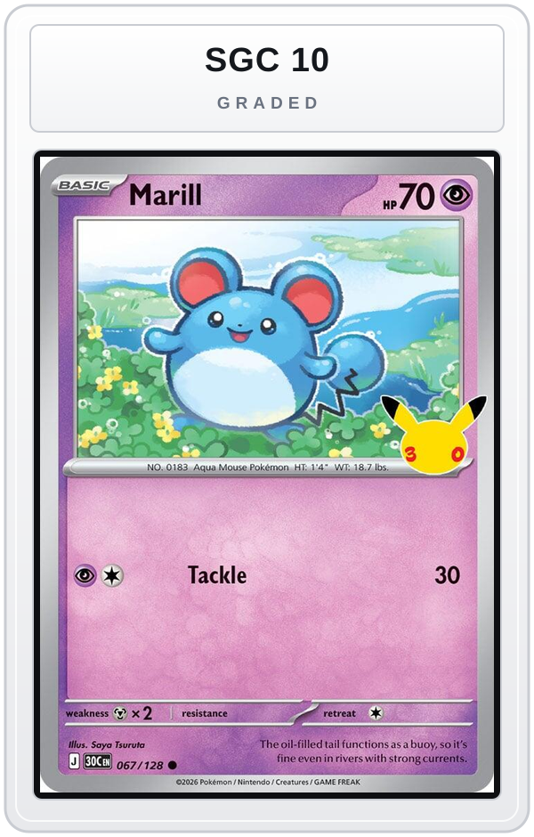 Graded - Marill — SGC 10 graded overlay