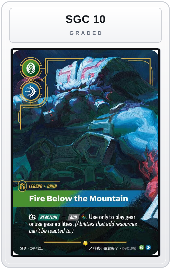Graded - Ornn - Fire Below the Mountain (Overnumbered) — SGC 10 graded overlay