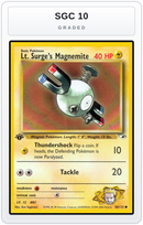 Graded - Lt. Surge's Magnemite (80) — SGC 10 graded overlay