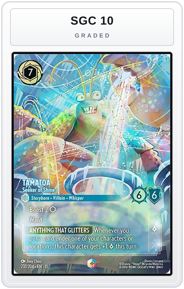 Graded - Tamatoa - Seeker of Shine (Enchanted) — SGC 10 graded overlay