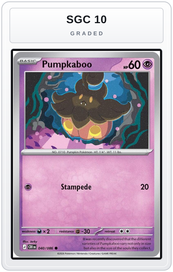Graded - Pumpkaboo — SGC 10 graded overlay