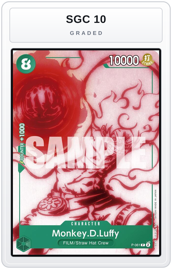 Graded - Monkey.D.Luffy (P-061) — SGC 10 graded overlay