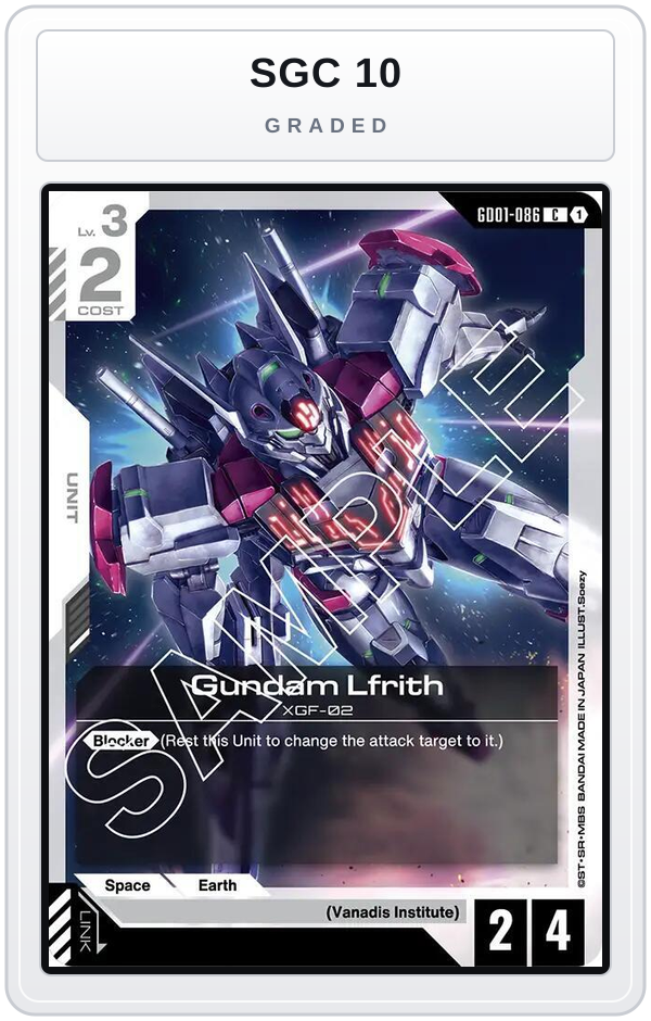 Graded - Gundam Lfrith — SGC 10 graded overlay