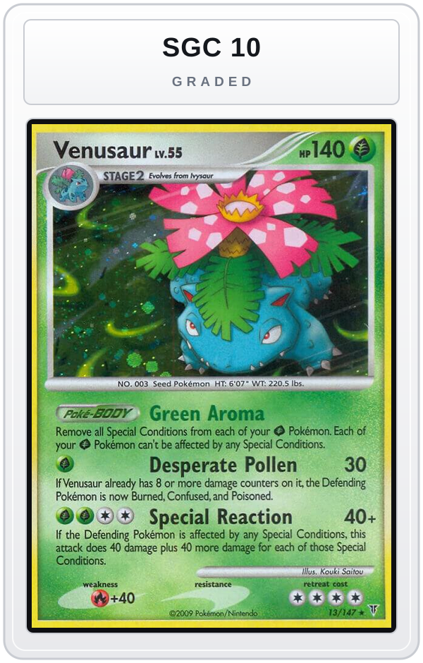 Graded - Venusaur — SGC 10 graded overlay