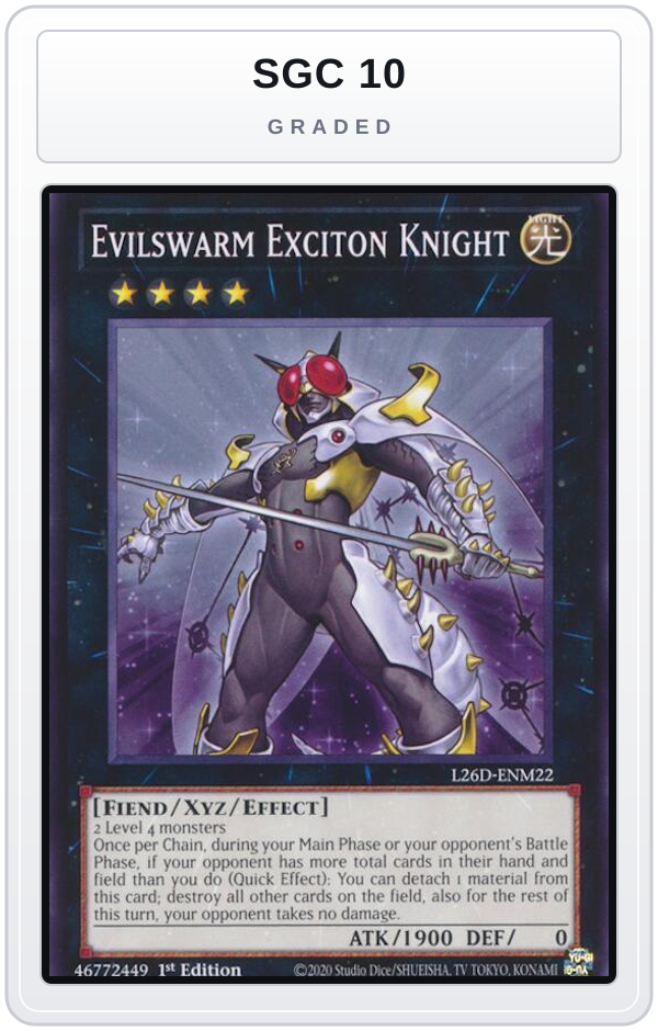 Graded - Evilswarm Exciton Knight — SGC 10 graded overlay