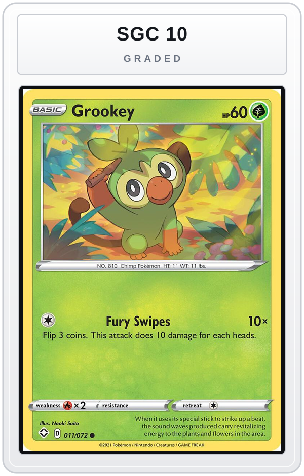 Graded - Grookey — SGC 10 graded overlay