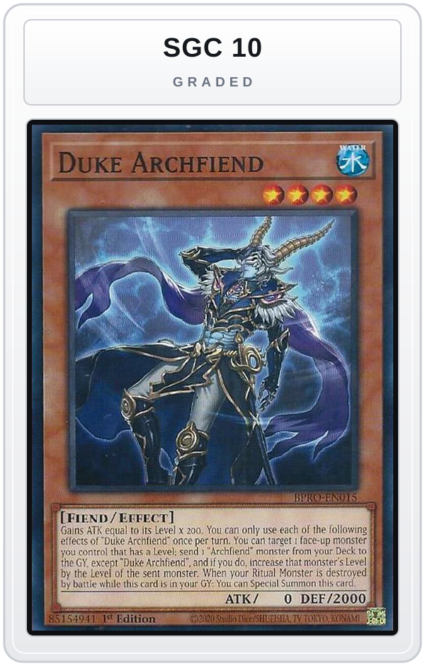 Graded - Duke Archfiend — SGC 10 graded overlay