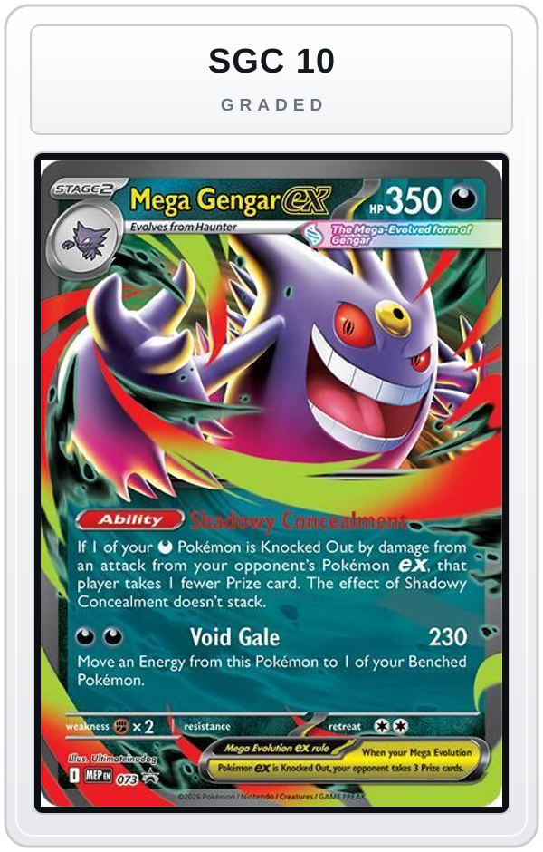 Graded - Mega Gengar ex - 073 — SGC 10 graded overlay
