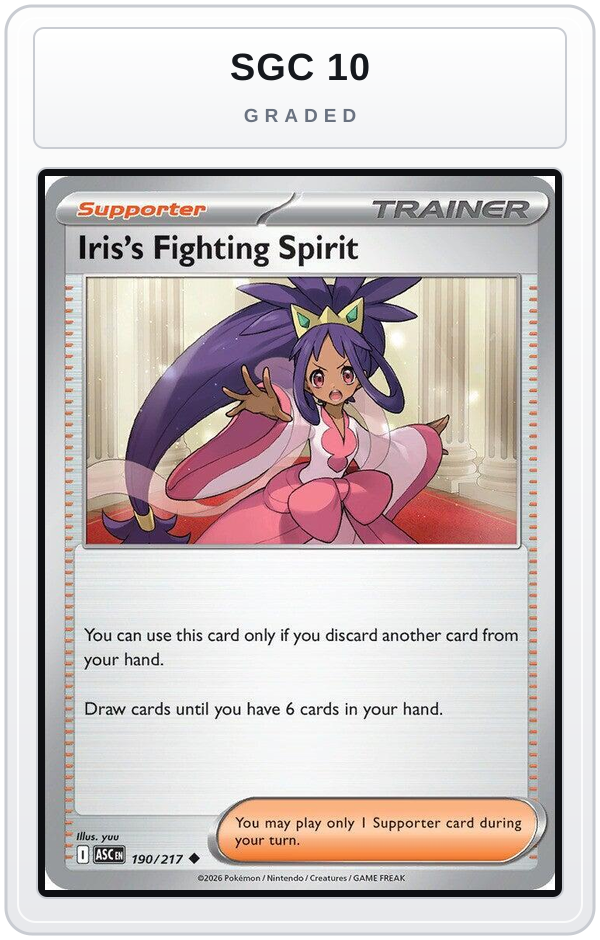 Graded - Iris's Fighting Spirit - 190/217 — SGC 10 graded overlay