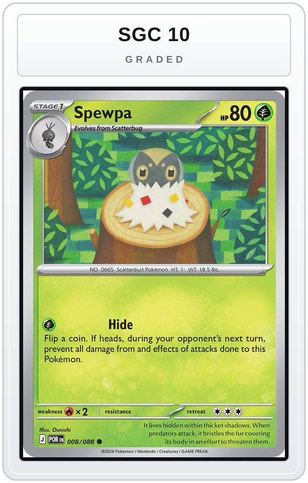 Graded - Spewpa - 008/088 — SGC 10 graded overlay