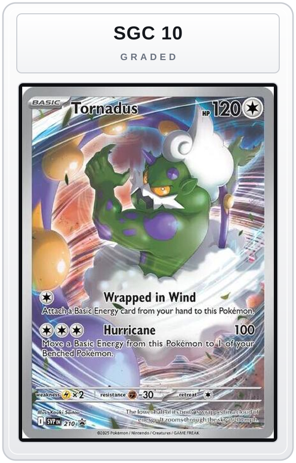 Graded - Tornadus - 210 — SGC 10 graded overlay