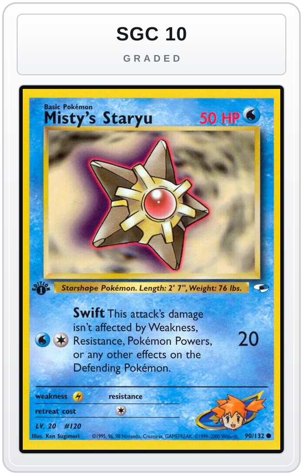 Graded - Misty's Staryu — SGC 10 graded overlay