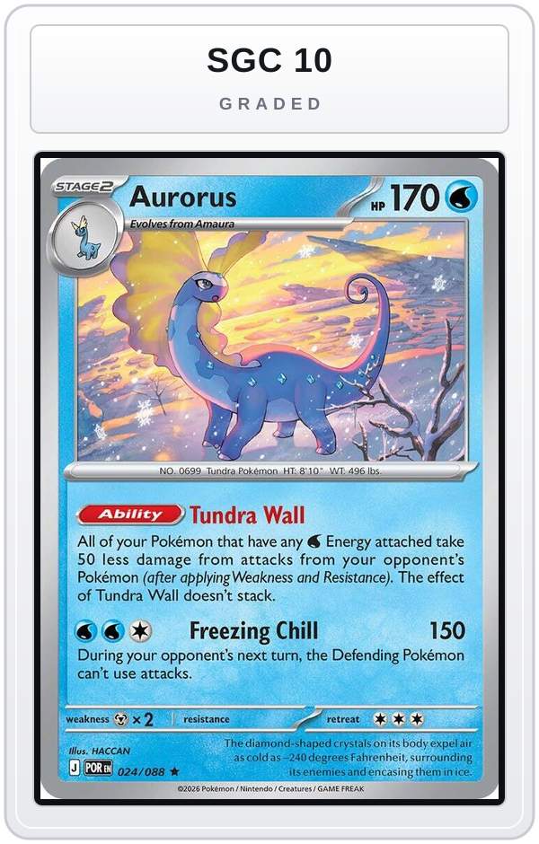Graded - Aurorus - 024/088 — SGC 10 graded overlay