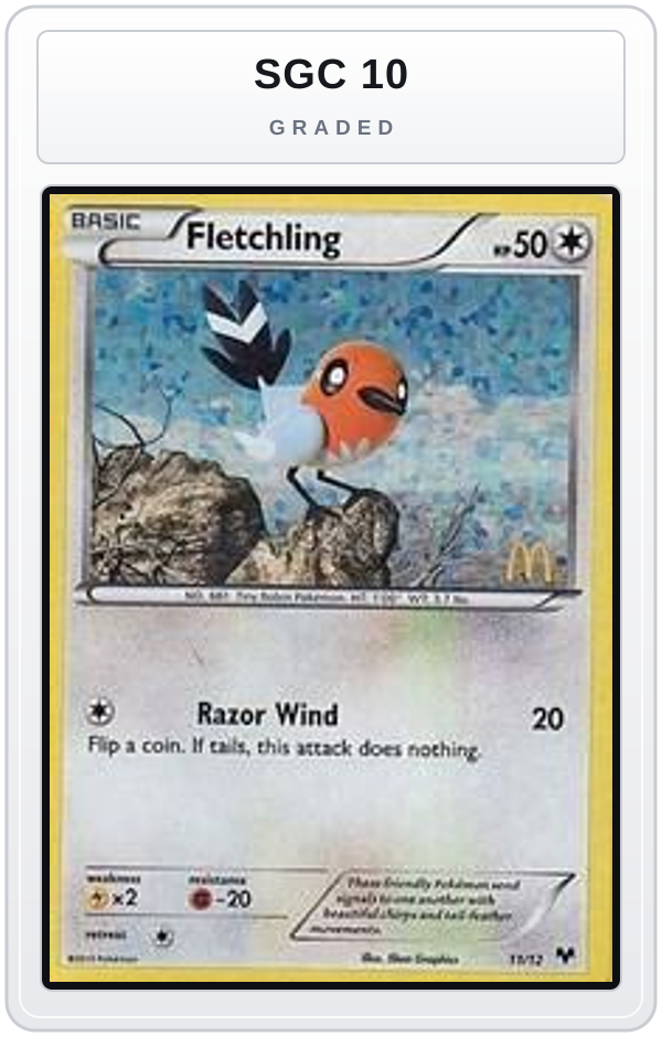 Graded - Fletchling - 11/12 — SGC 10 graded overlay