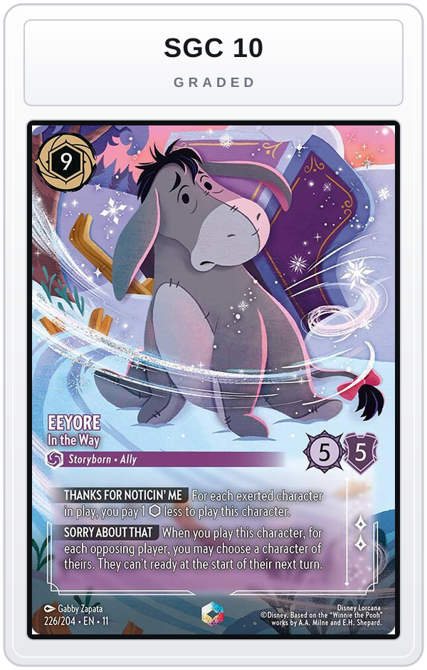 Graded - Eeyore - In the Way (Enchanted) — SGC 10 graded overlay