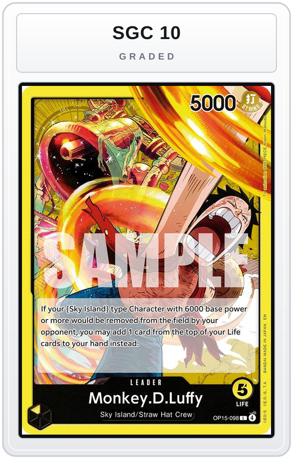 Graded - Monkey.D.Luffy (OP15-098) — SGC 10 graded overlay