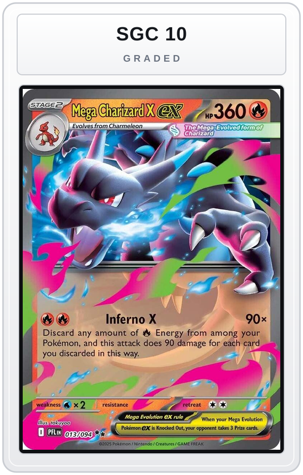 Graded - Mega Charizard X ex - 013/094 — SGC 10 graded overlay