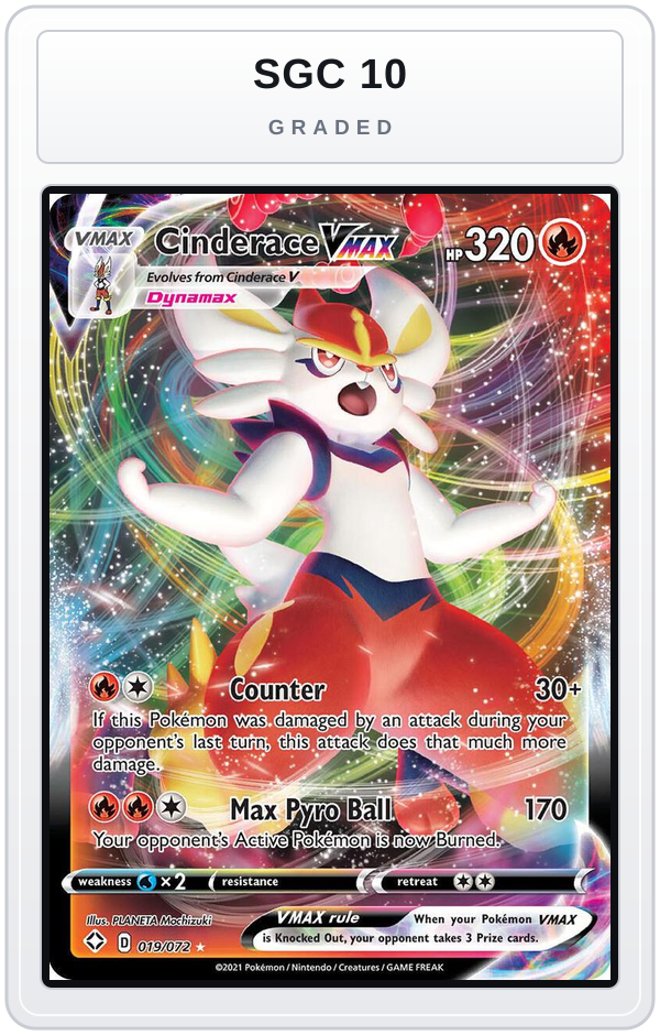 Graded - Cinderace VMAX — SGC 10 graded overlay