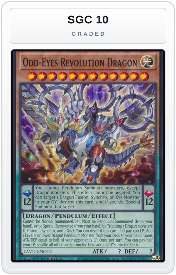 Graded - Odd-Eyes Revolution Dragon — SGC 10 graded overlay