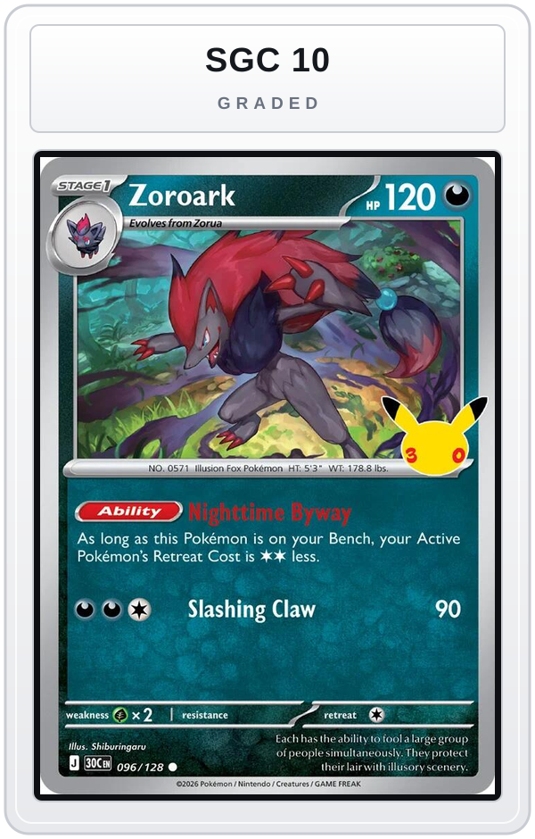 Graded - Zoroark — SGC 10 graded overlay