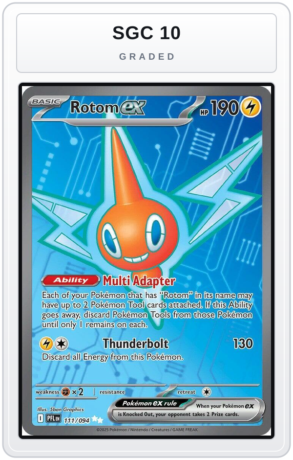 Graded - Rotom ex - 111/094 — SGC 10 graded overlay