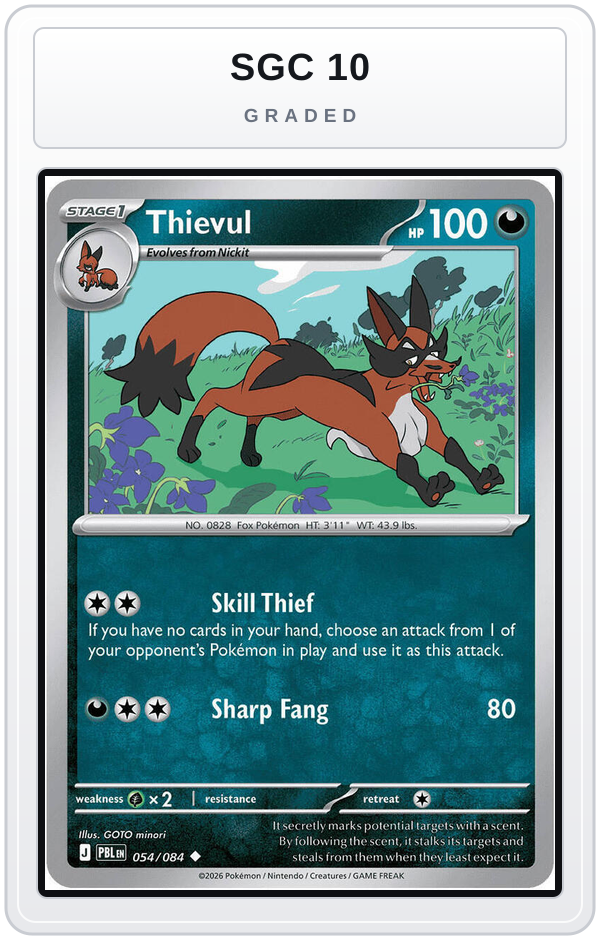 Graded - Thievul - 054/084 — SGC 10 graded overlay