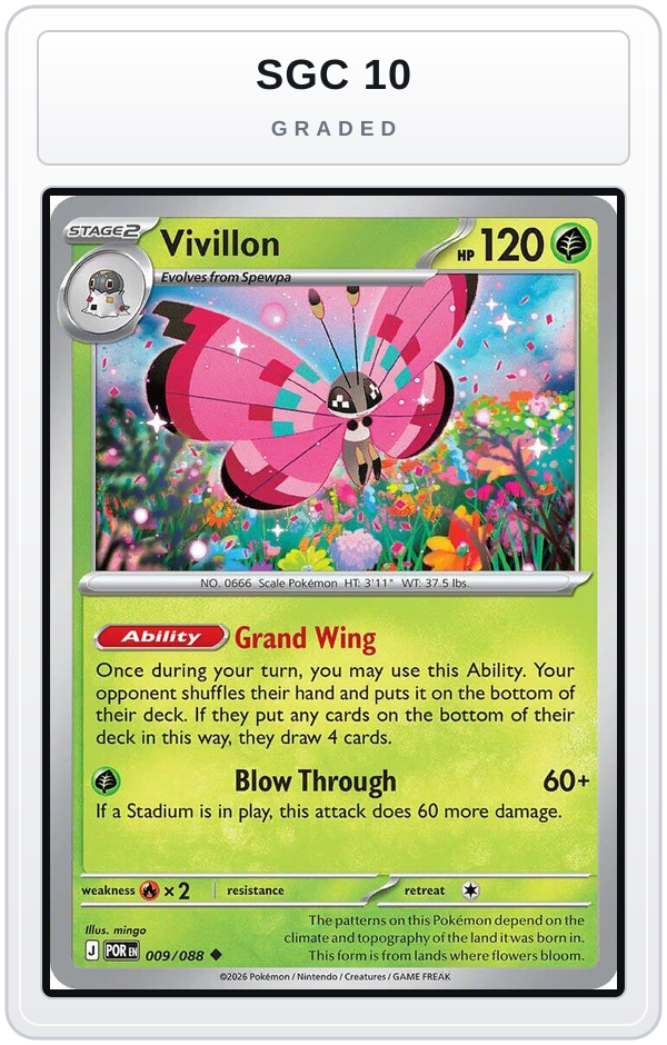 Graded - Vivillon — SGC 10 graded overlay