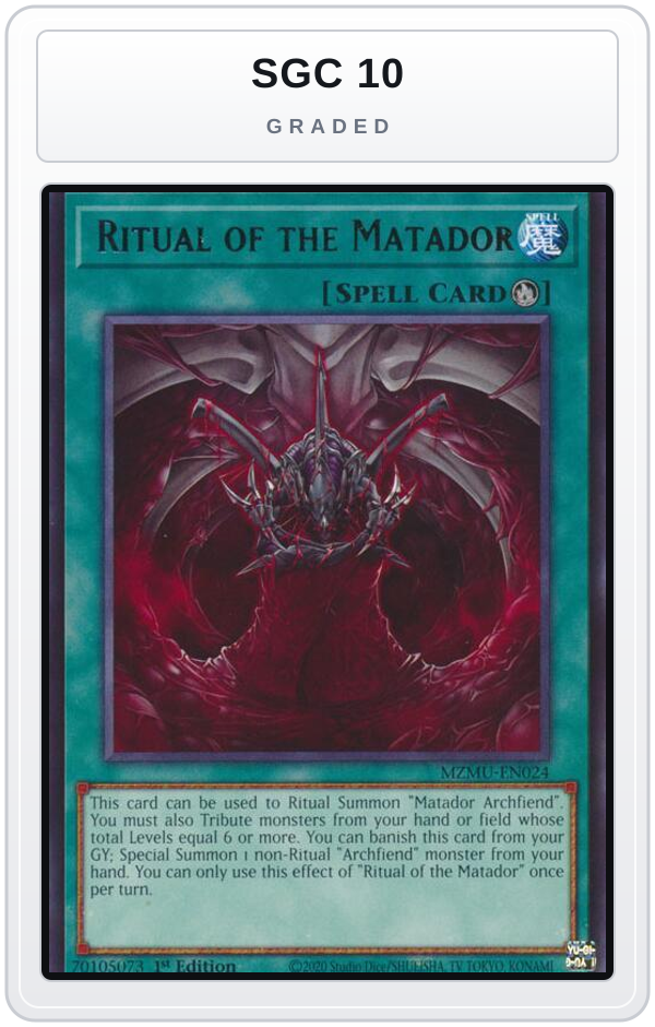 Graded - Ritual of the Matador — SGC 10 graded overlay